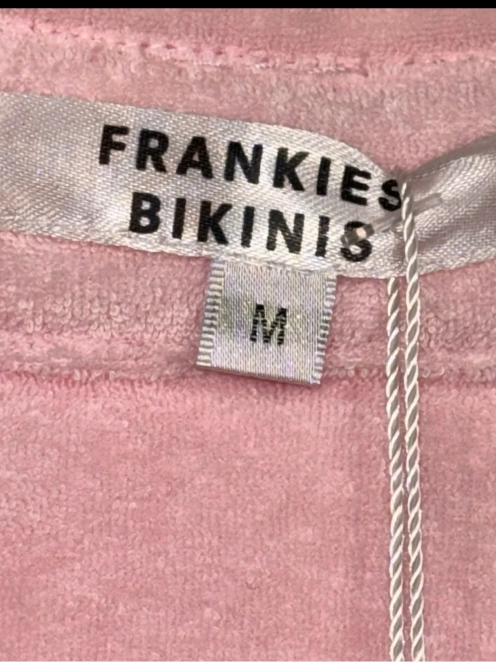 Frankies Bikinis Coco Terry Cloth Short Sleeve Swim Cover Shirt Pink M NWT